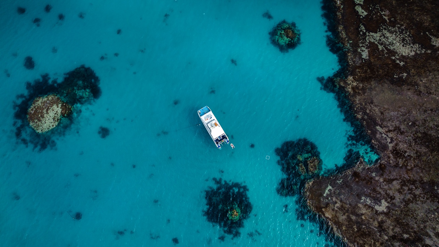 birds eye view 1770 reef boat